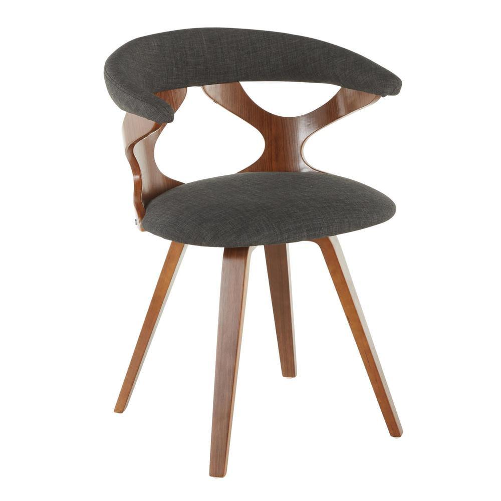 LumiSource Walnut Wood, Charcoal Fabric Gardenia Chair