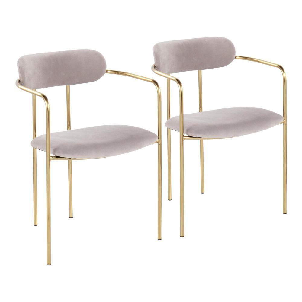 Bellatrix 18'' H Velvet Upholstered Metal Armchair