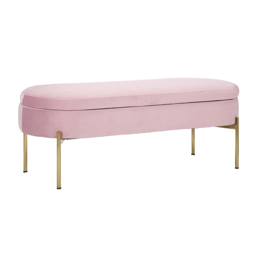 Velvet Upholstered Storage Bench