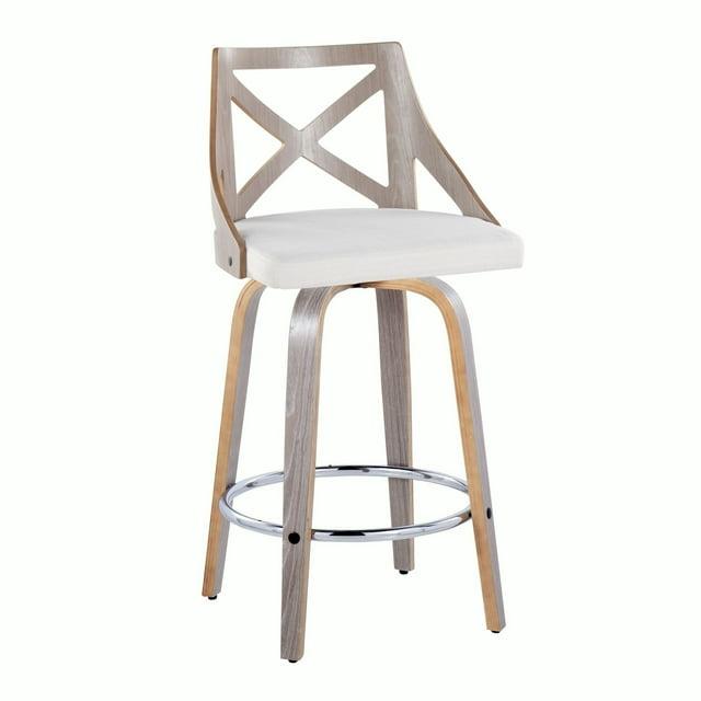 LumiSource Grey Charlotte 26" Fixed-Height Counter Stool - Set of 2