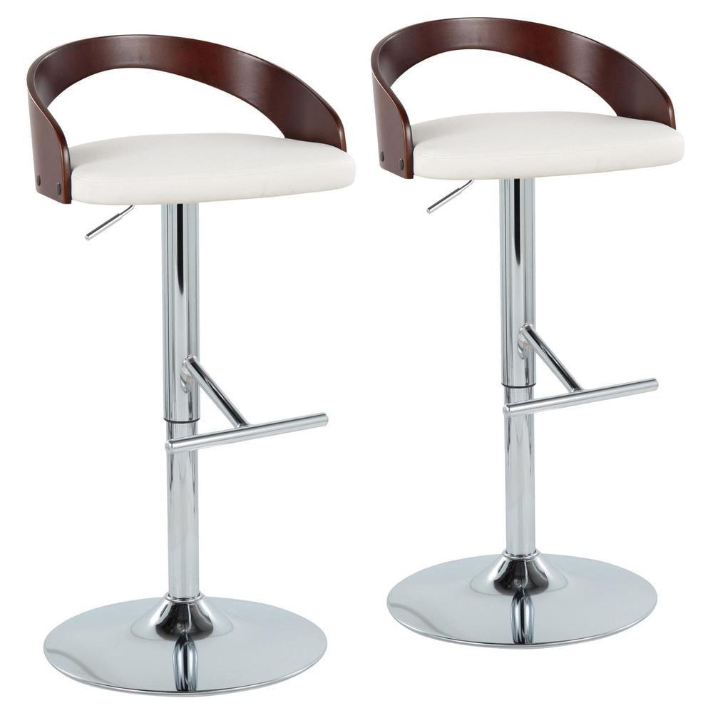 Grotto Swivel Upholstered Adjustable Height Counter Stool with Metal Frame (Set of 2)