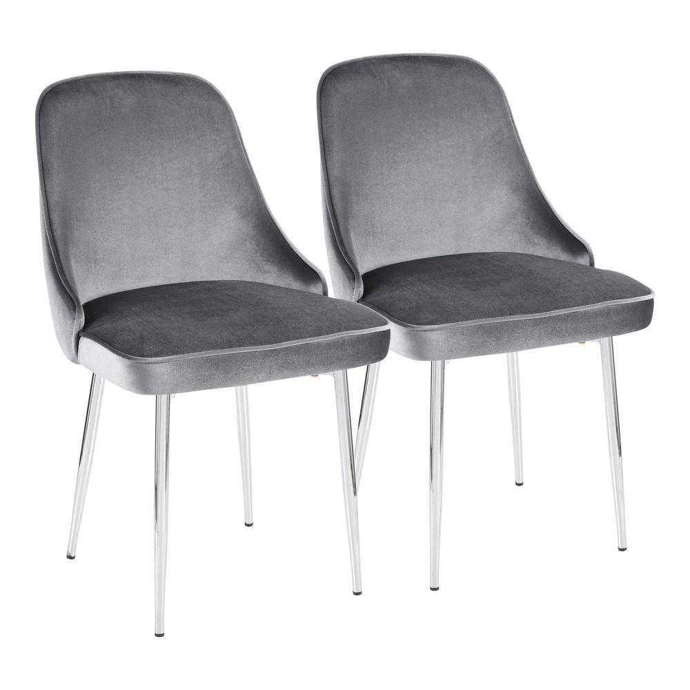 Set of 2 Marcel Dining Chairs Chrome - LumiSource