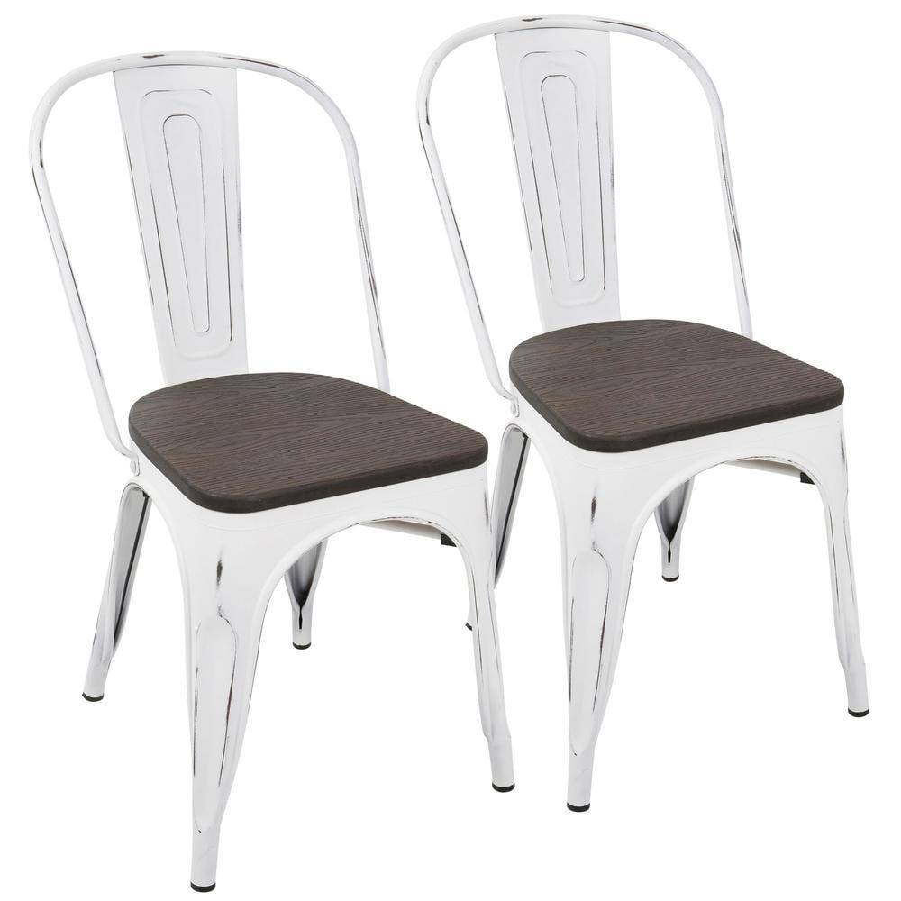 LumiSource White, Espresso Oregon Dining Chair - Set of 2