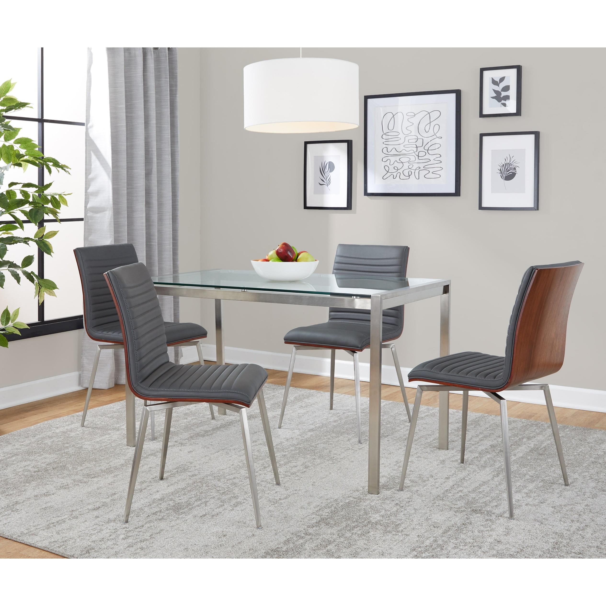 Fuji-Mason 4 - Person Glass Top Four Leg Dining Set