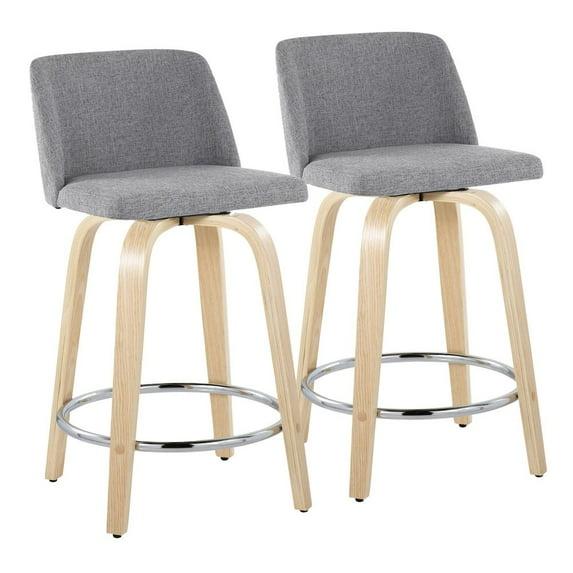 LumiSource Toriano 24" Fixed-Height Counter Stool - Set of 2
