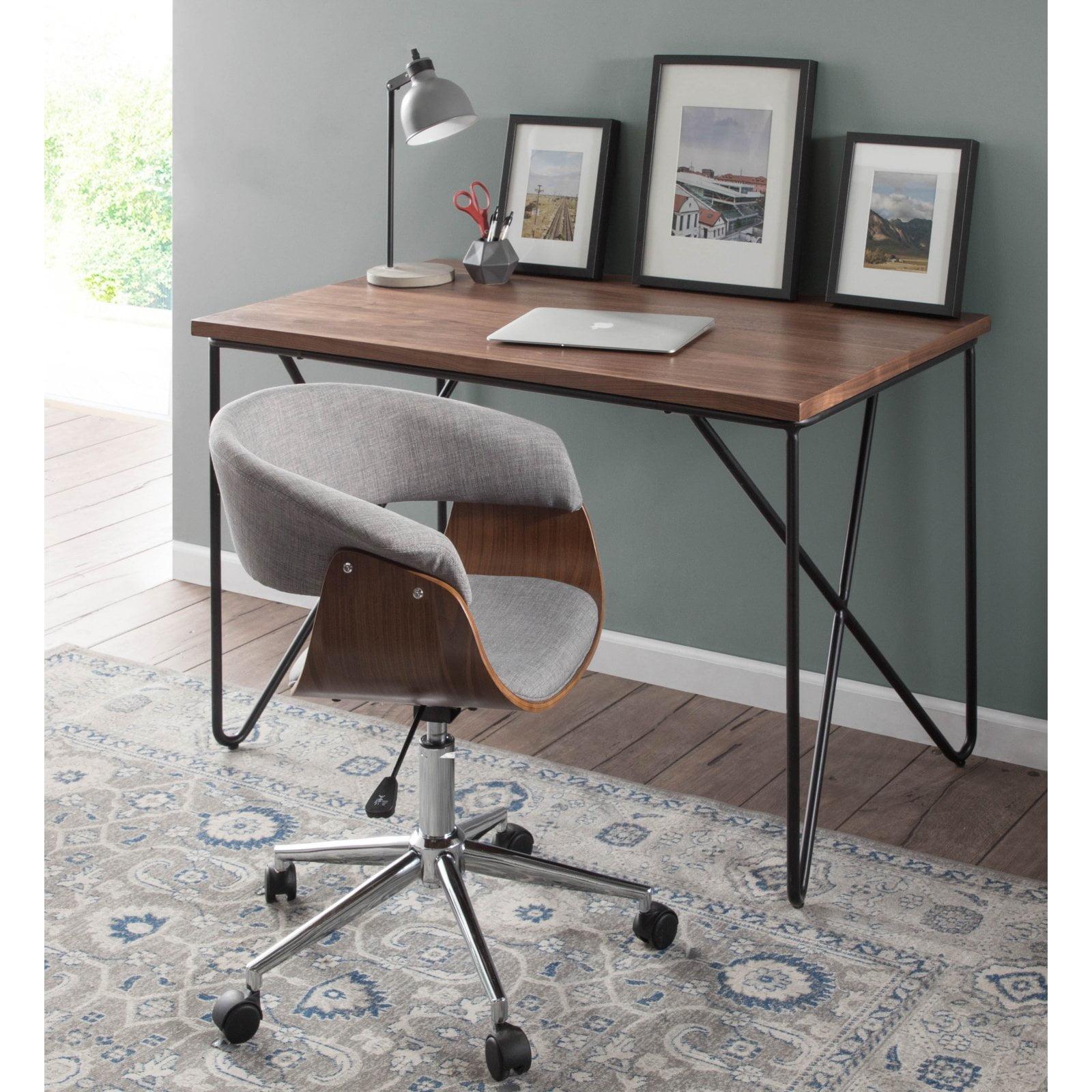 Modern Swivel Arm Chair in Light Grey with Metal Base