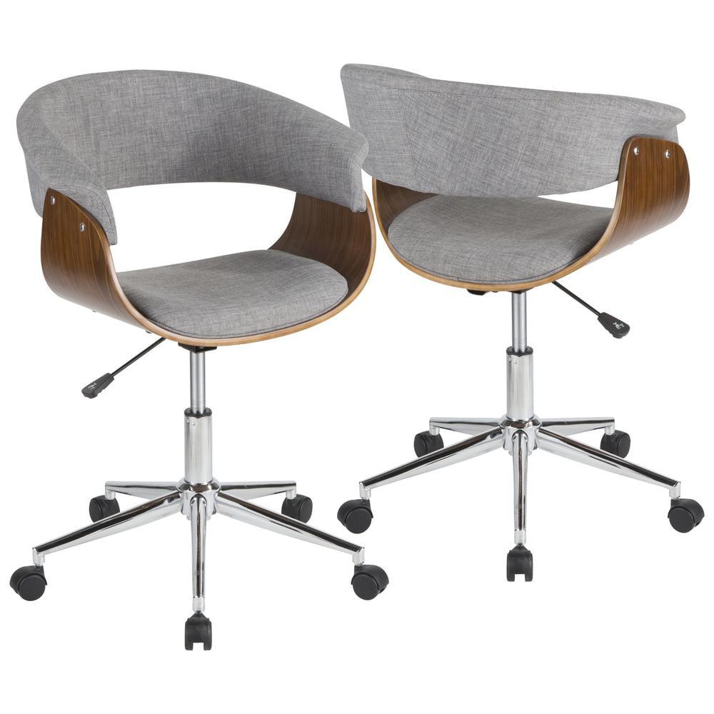 Vintage Mod Mid Century Modern Office Chair with Flared Armrests & Chrome Base - Lumisource