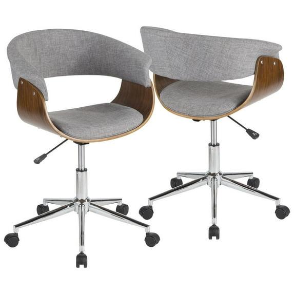Vintage Mod Mid Century Modern Office Chair with Flared Armrests & Chrome Base - Lumisource