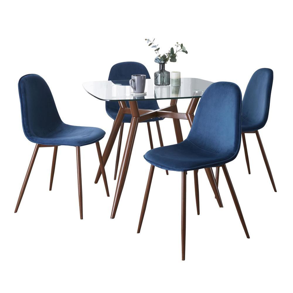 4 - Person Glass Top Four Leg Dining Set