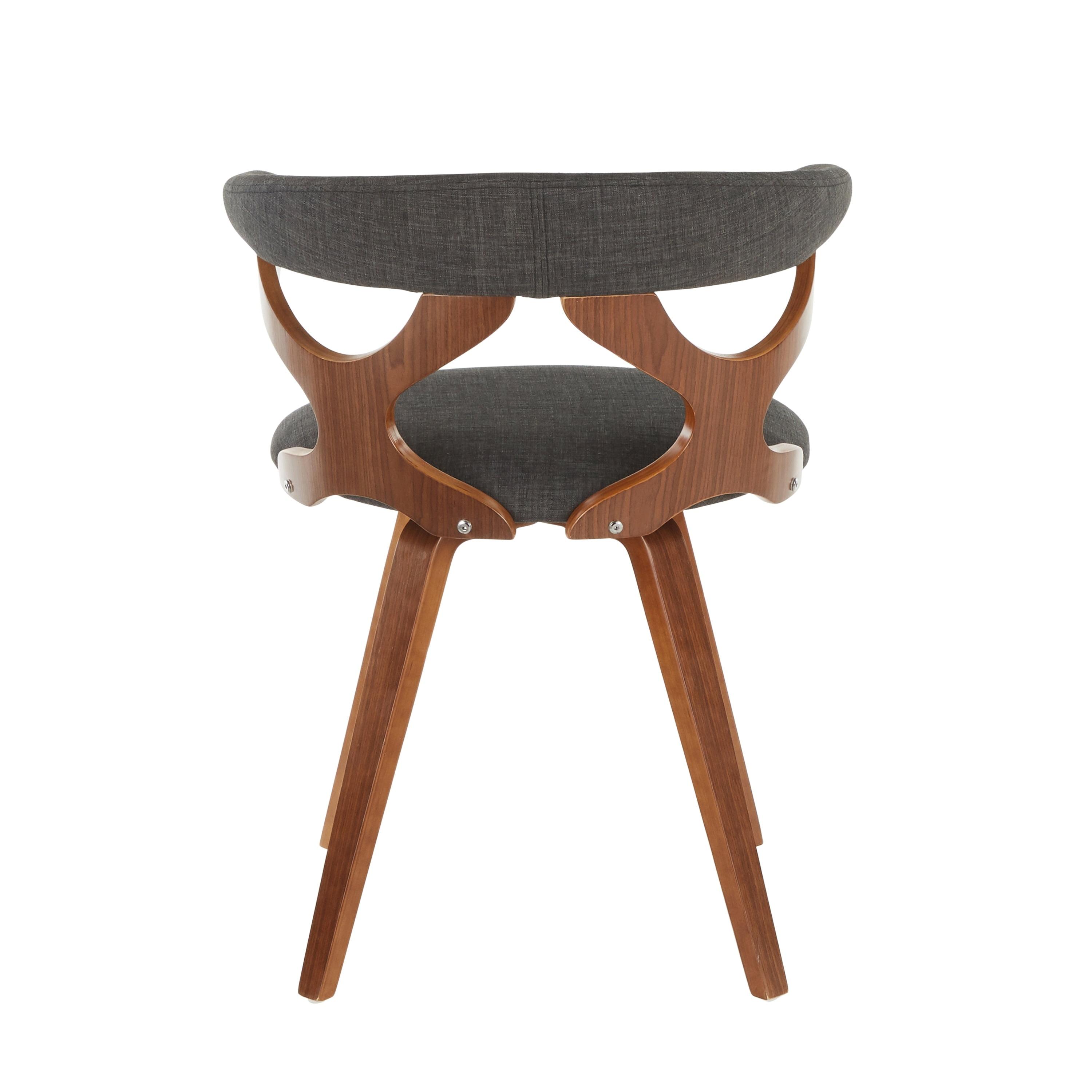 LumiSource Walnut Wood, Charcoal Fabric Gardenia Chair