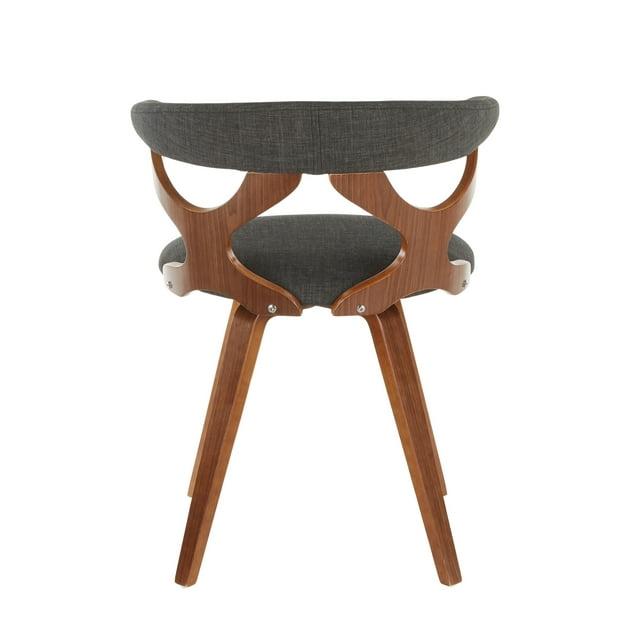 LumiSource Walnut Wood, Charcoal Fabric Gardenia Chair