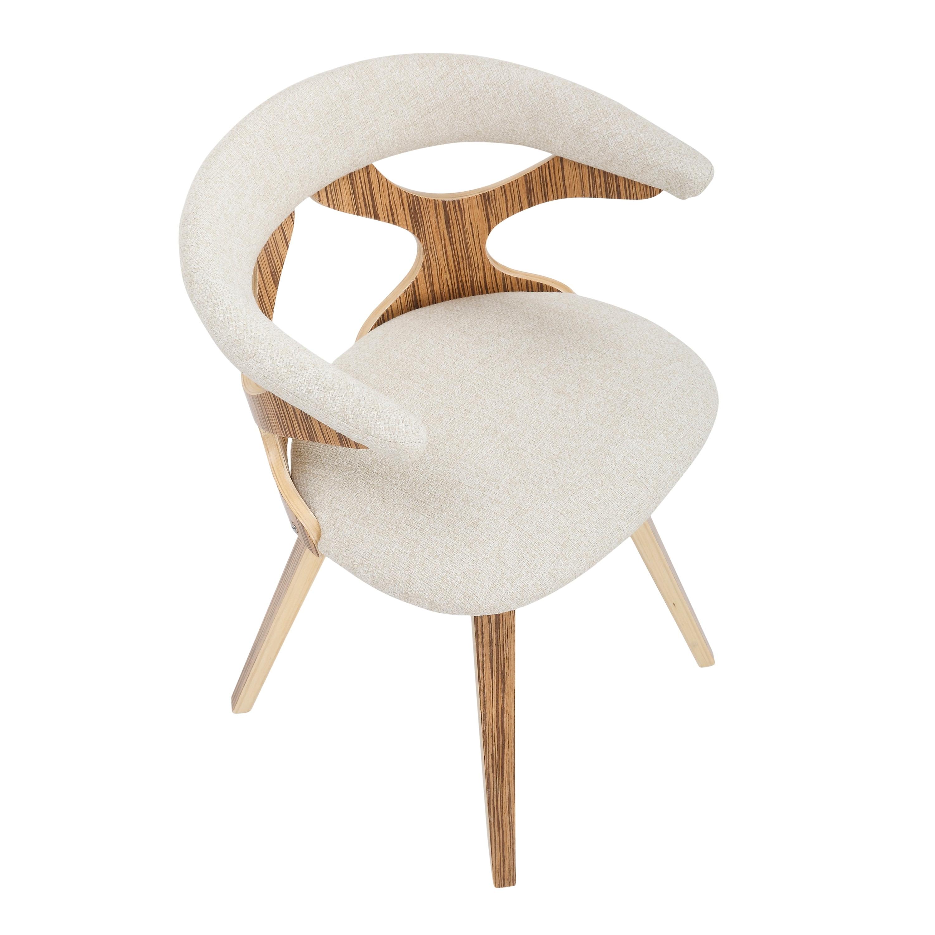 LumiSource Zebra Wood, Cream Fabric Gardenia Chair