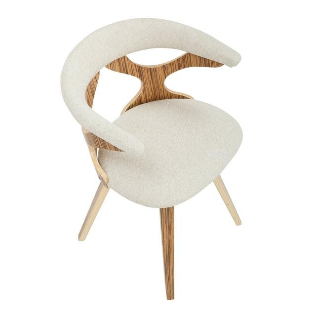 LumiSource Zebra Wood, Cream Fabric Gardenia Chair