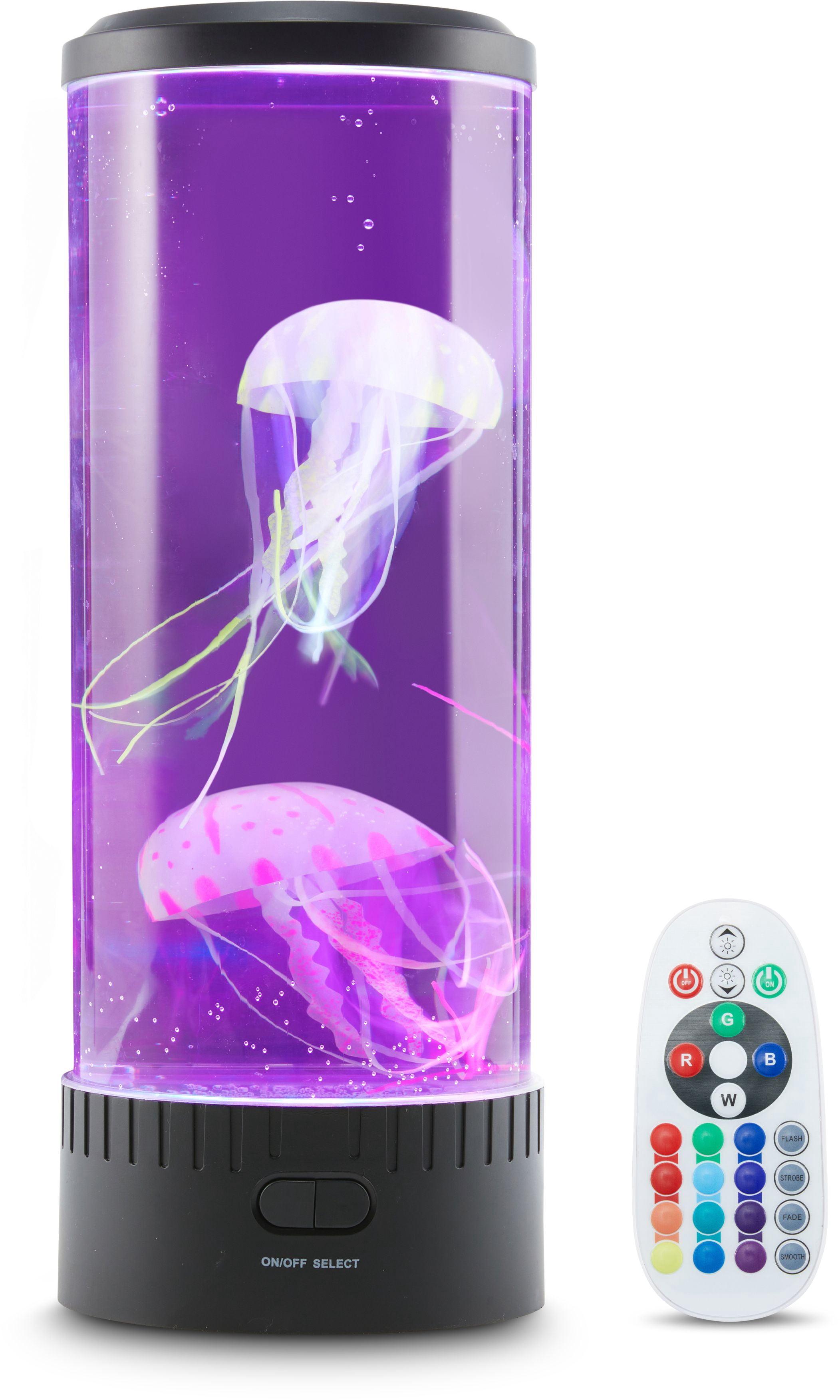 Lumina Black Cylinder Jellyfish Mood Lamp with LED Lights