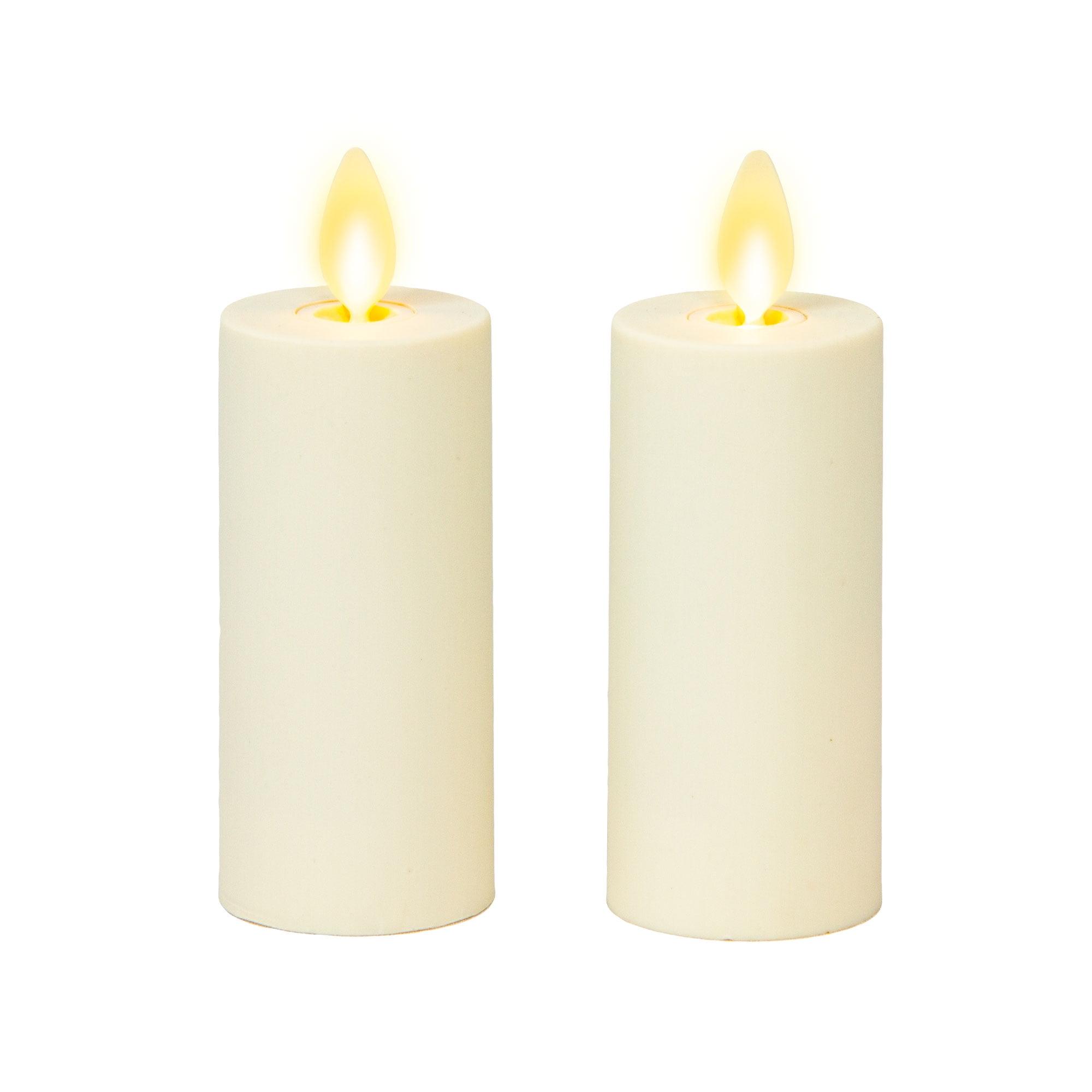 Classic White Flameless LED Votive Candles with Remote Control - Set of 2