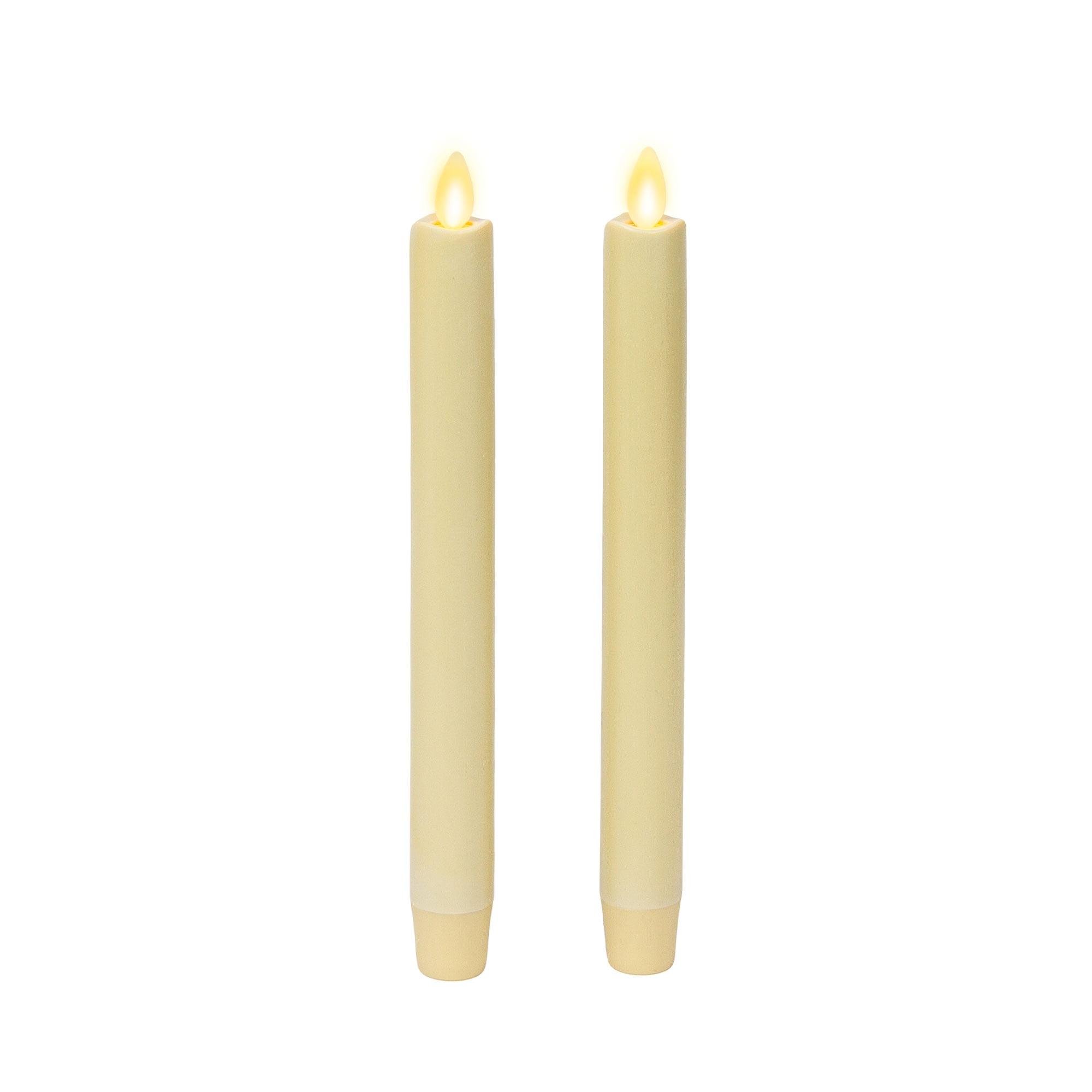Flameless Taper Candle, Ivory - Set of 2