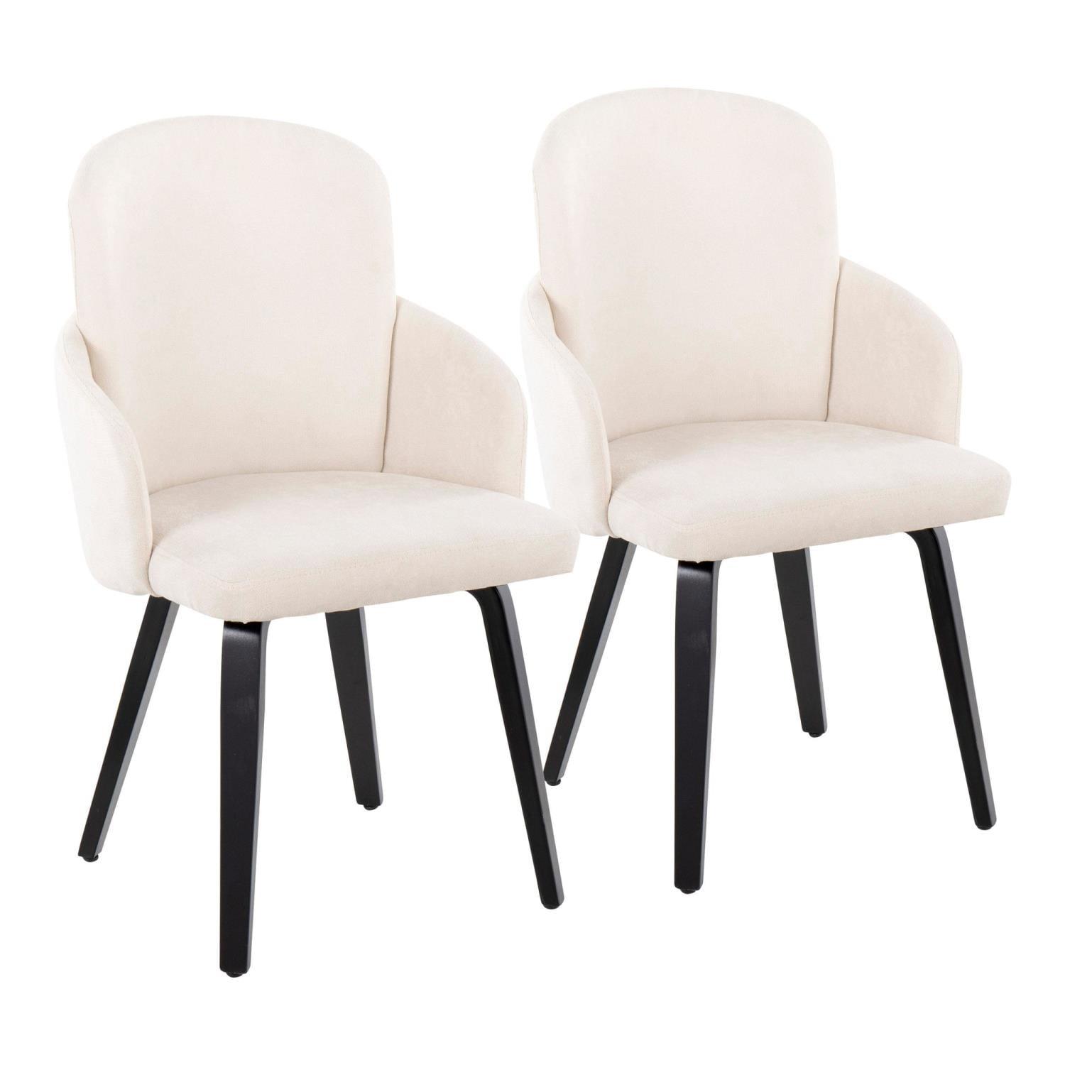 Lumisource Dahlia Set Of 2 Dining Chair With Black Wood CH-DAHLIA2-W BKFCR2