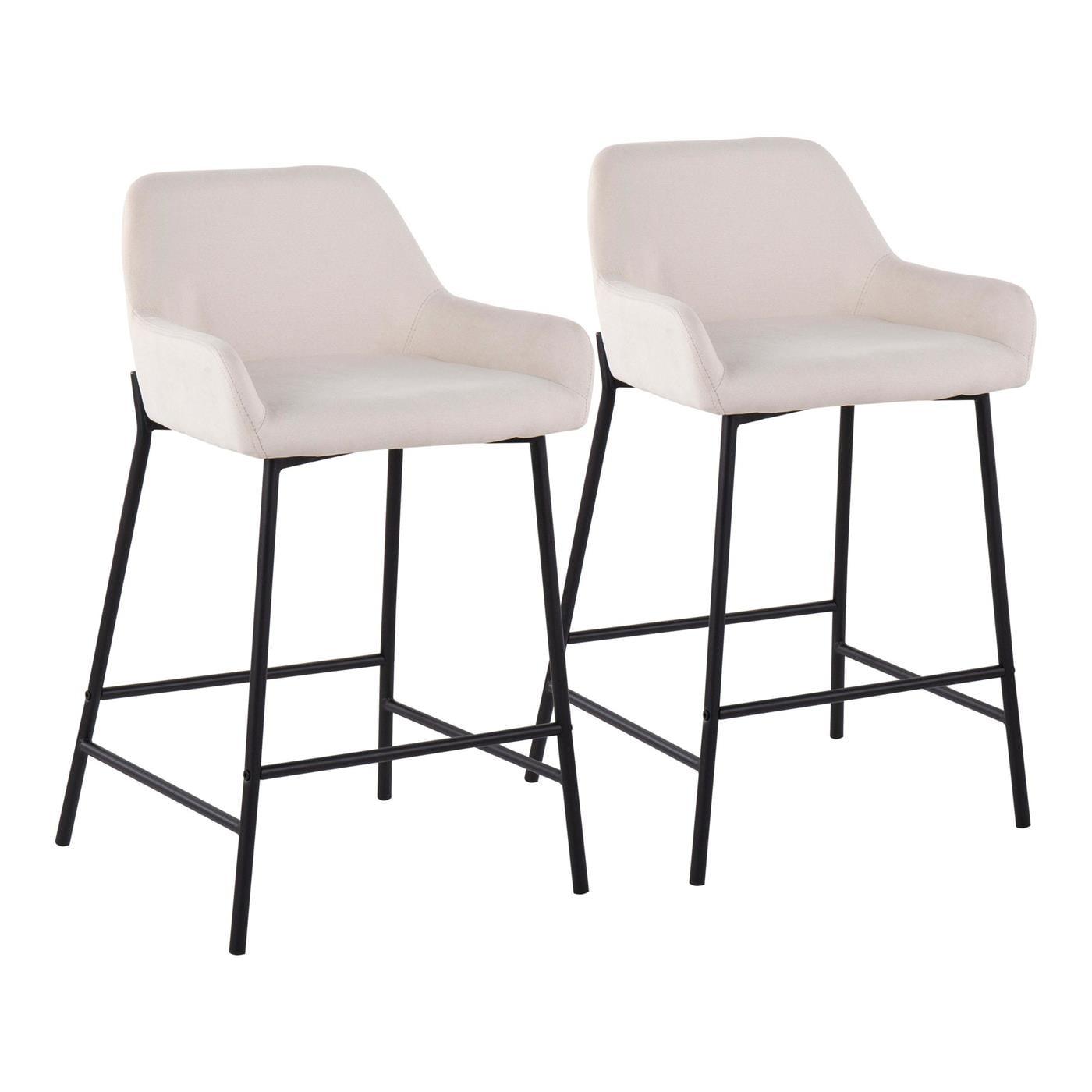 Set of 2 Daniella Metal/Polyester Counter Height Barstools - LumiSource