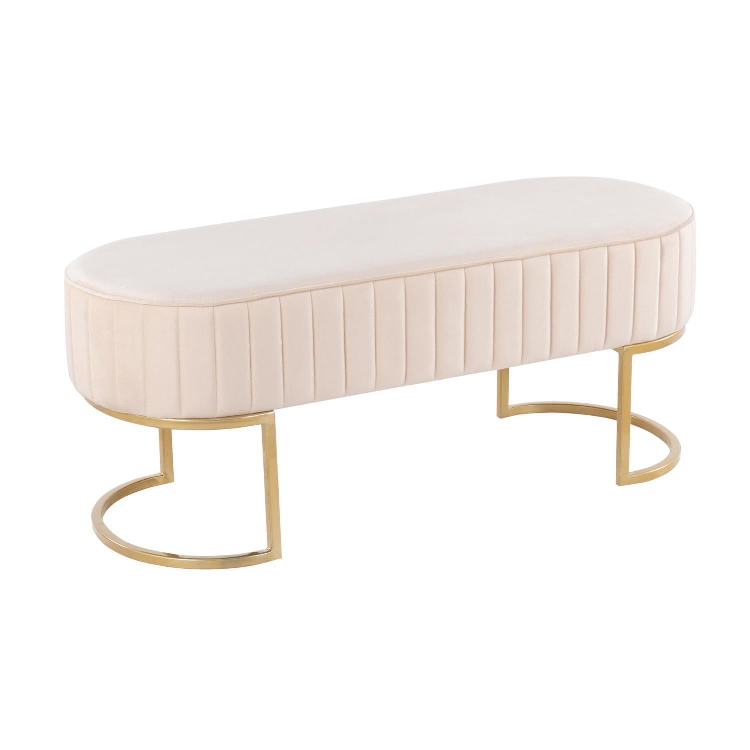 41" Demi Glam Pleated Bench - LumiSource