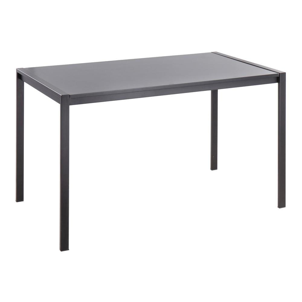 LumiSource Black Metal, Black Wood Fuji Dinette Table