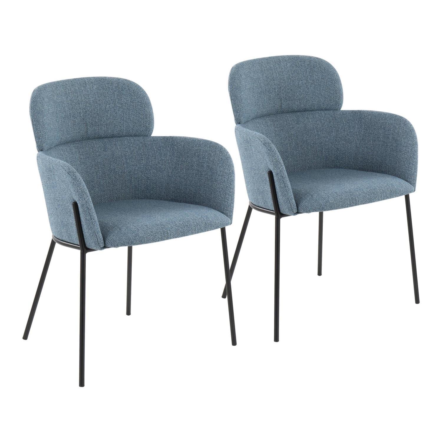 Milan Blue Metal Accent Chair with Padded Seat