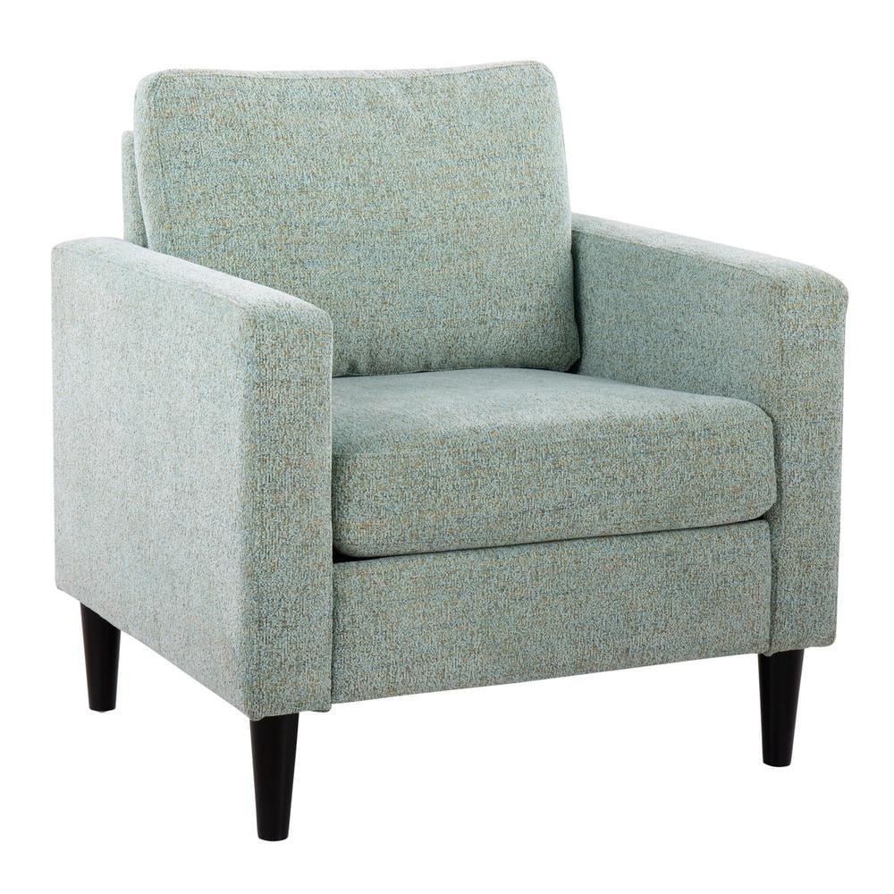 LumiSource Black Wood, Light Green Fabric Wendy Accent Chair