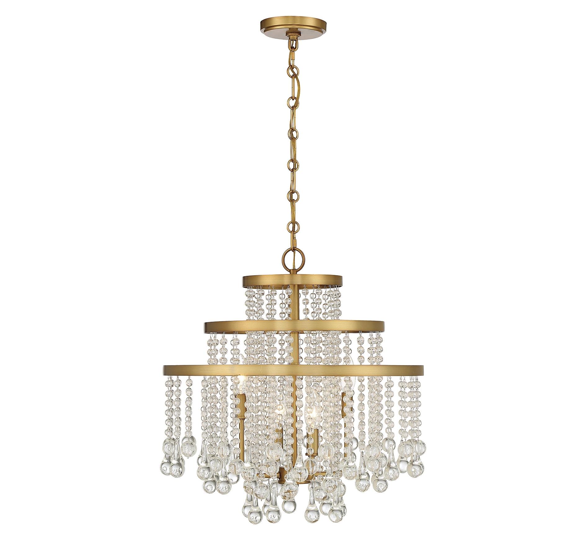 Savoy House Luna 4 - Light Chandelier in  Warm Brass