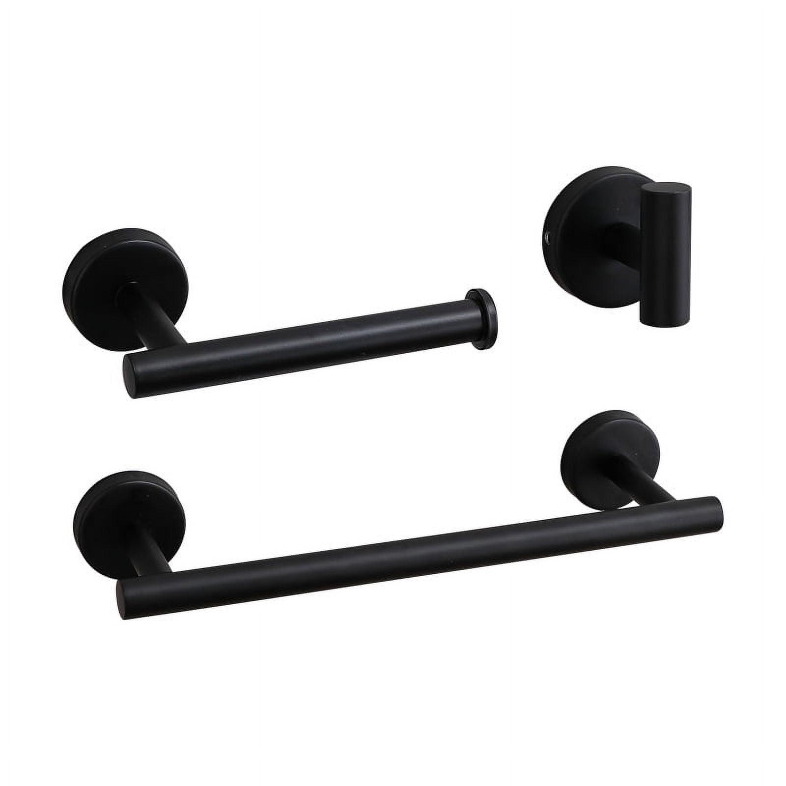 Matte Black Stainless Steel 3-Piece Bathroom Hardware Set