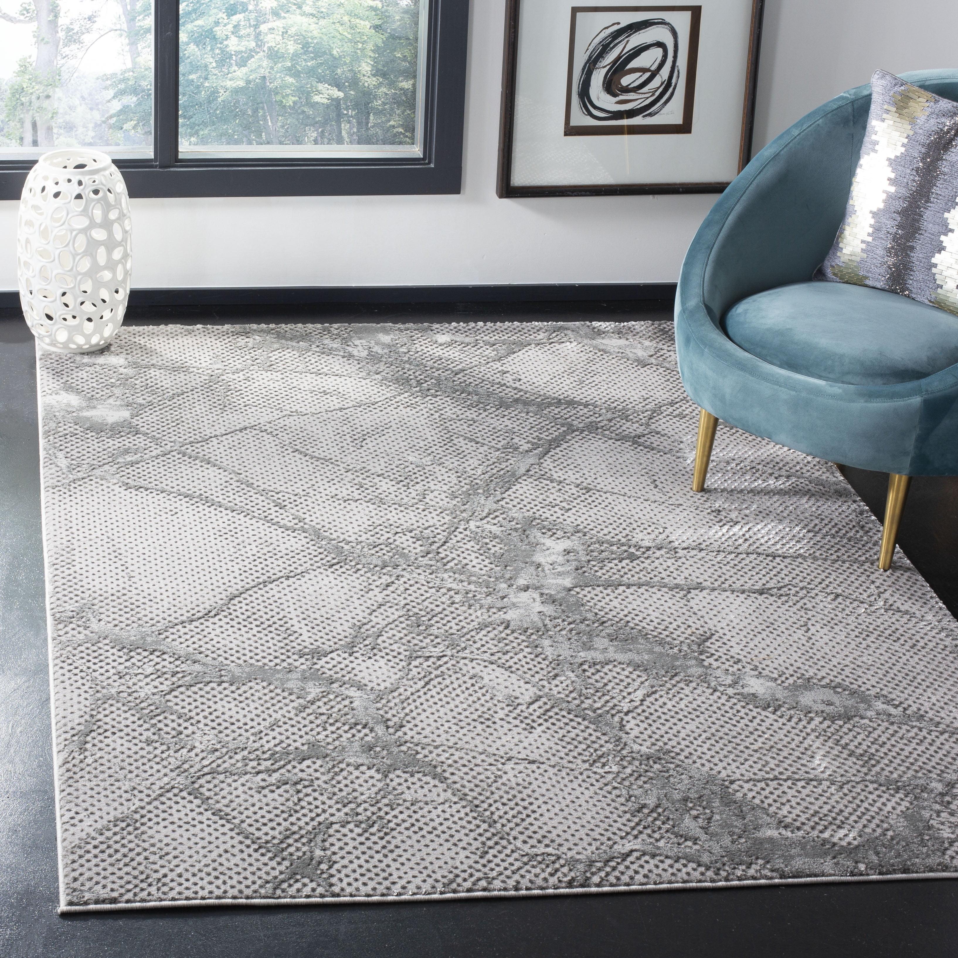 Lurex LUR187 Power Loomed Area Rug - Grey/Grey - 6'7"x6'7" - Safavieh