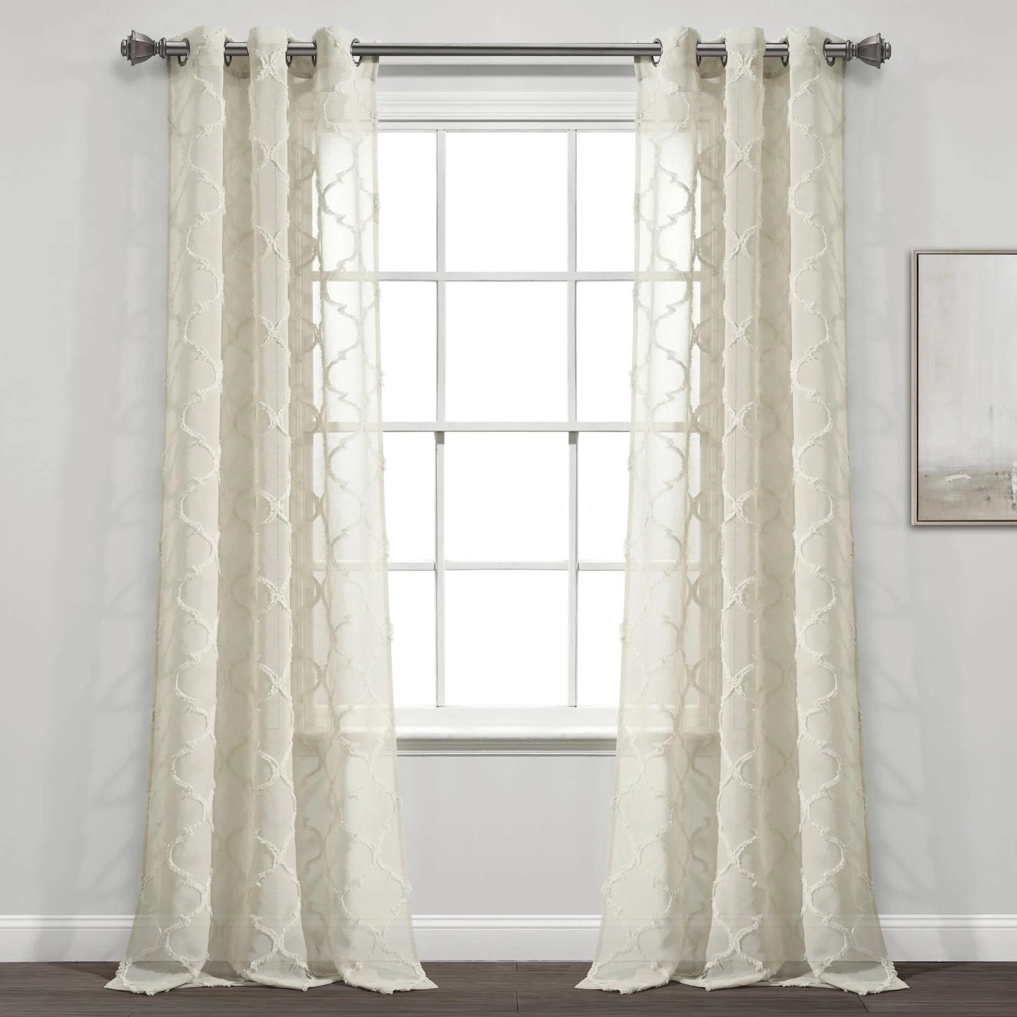 Lush Decor Avon Trellis Sheer Trellis Sheer Curtain Panels (Set of 2)