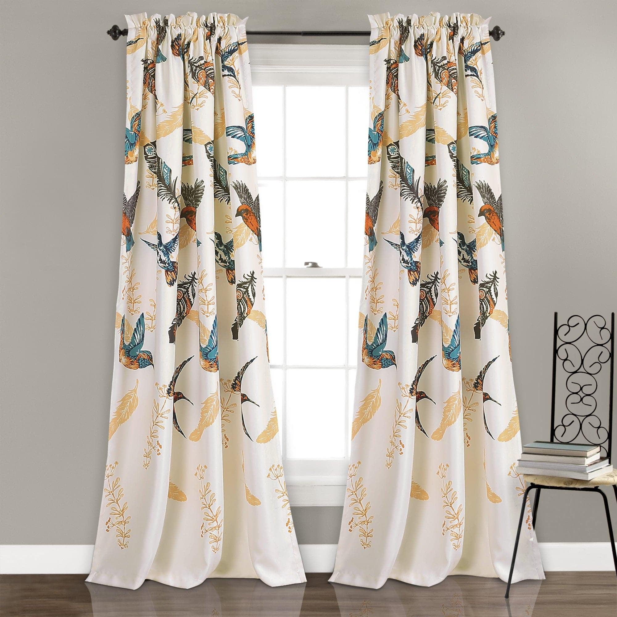 Lush Decor Bird Breeze Polyester Room Darkening Curtain Pair (Set of 2)
