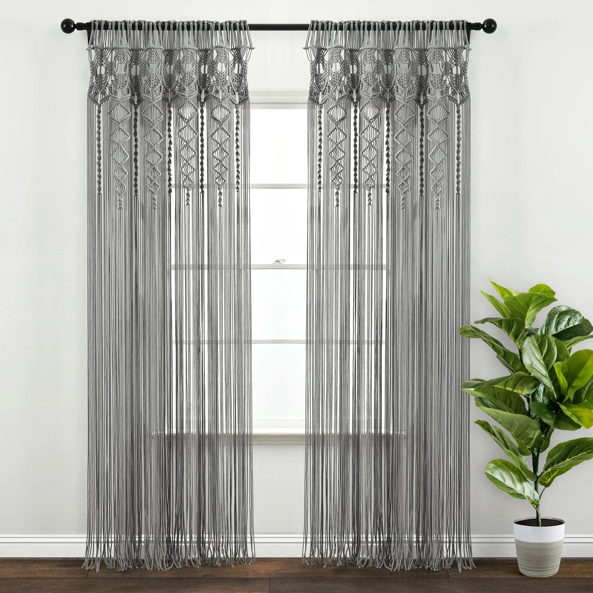 Reyna Cotton Semi-Sheer Curtain Panel