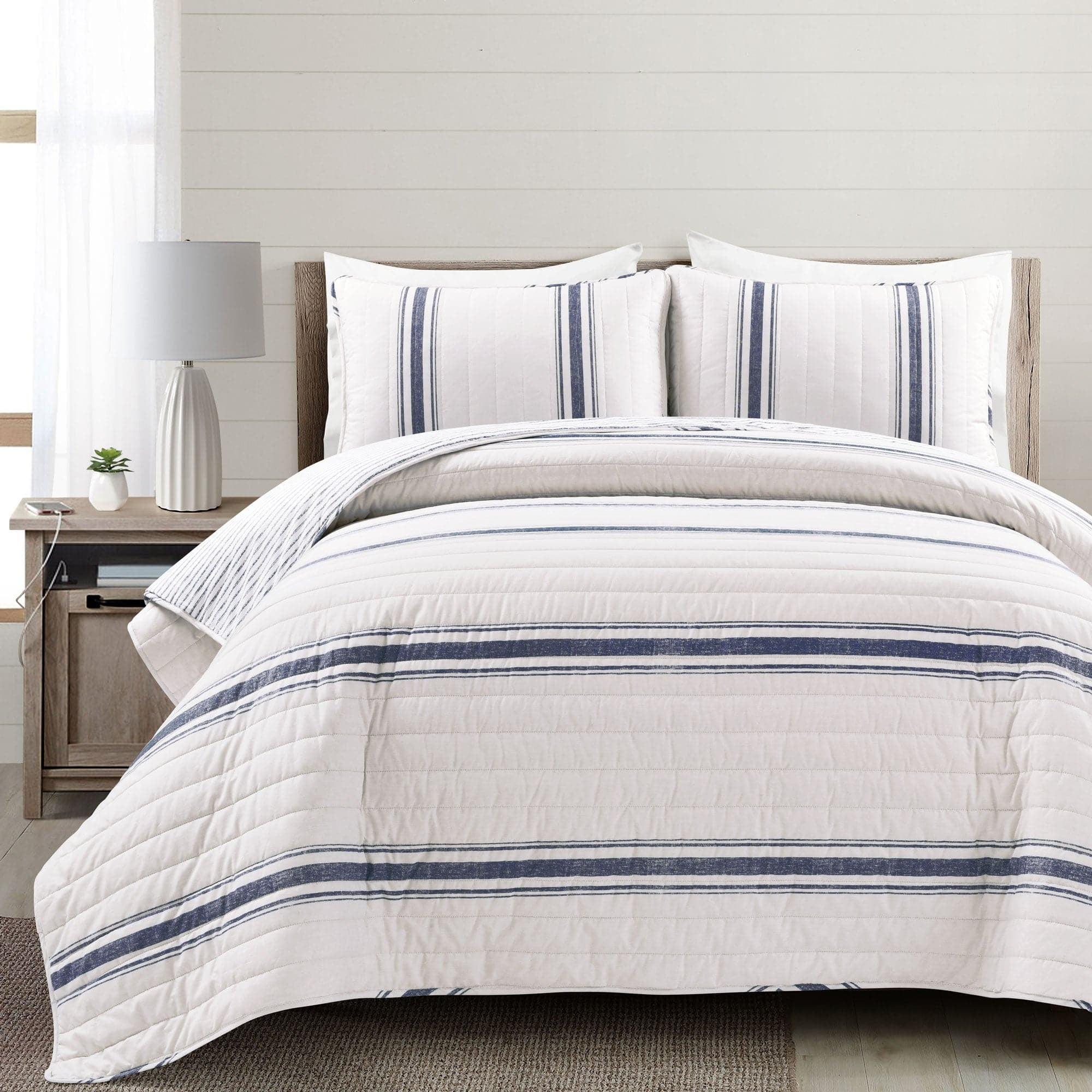 Farmhouse Standard Cotton Reversible 3 Piece Quilt Set