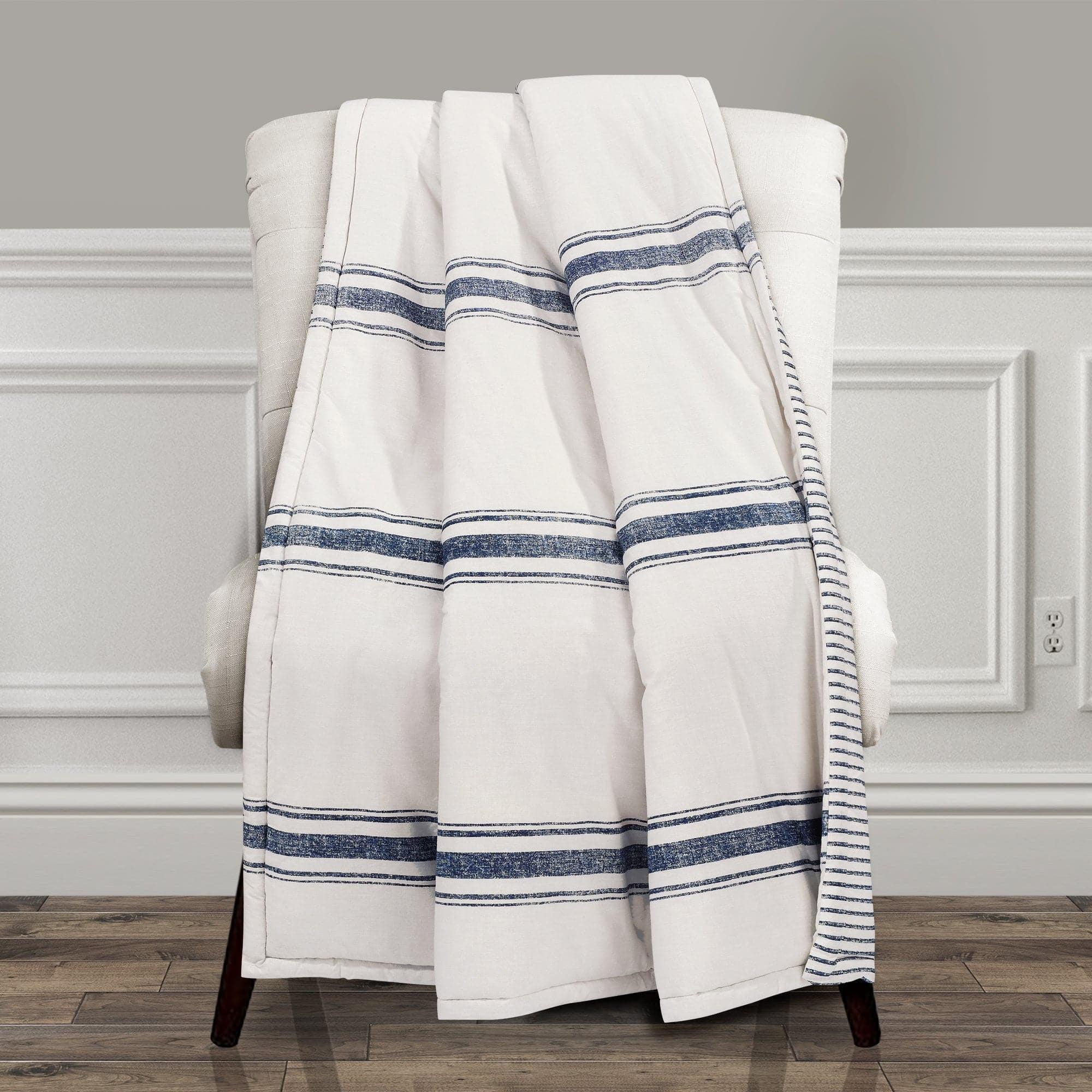 50"x60" Farmhouse Striped Throw Blanket - Lush Décor