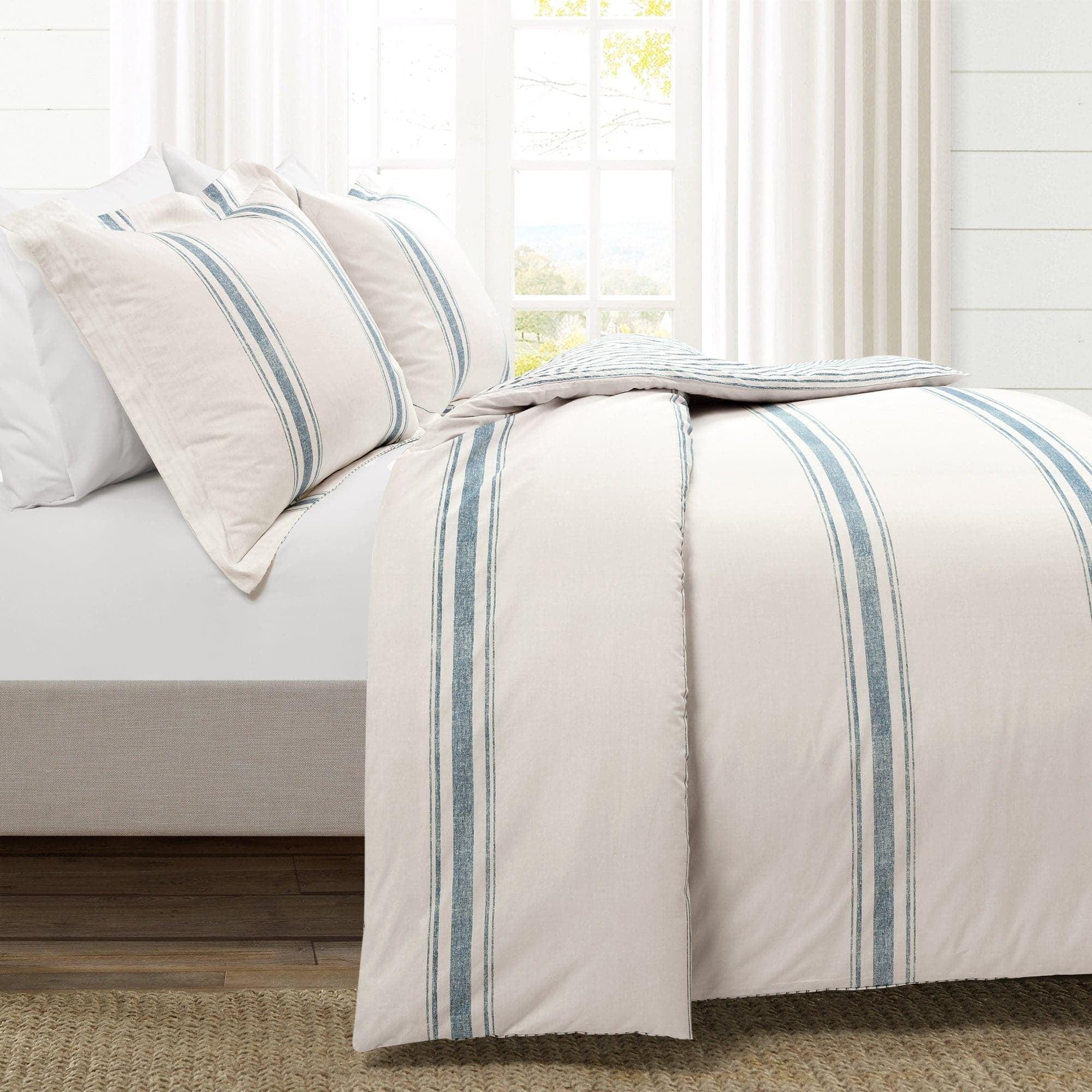 Standard Cotton 460 TC Reversible 3 Piece Duvet Cover Set