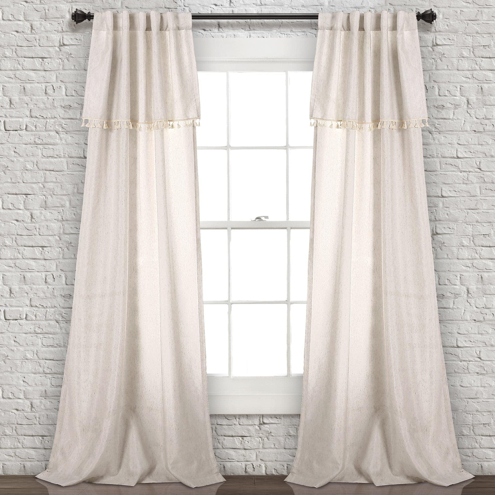 Lush Decor Solid Semi-Sheer Rod Pocket Curtain Panels (Set of 2)