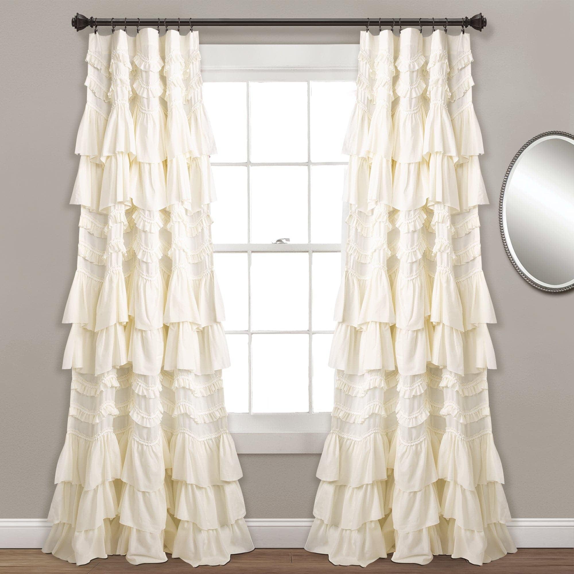 Lush Decor Kemmy Solid Semi-Sheer Single Curtain Panel