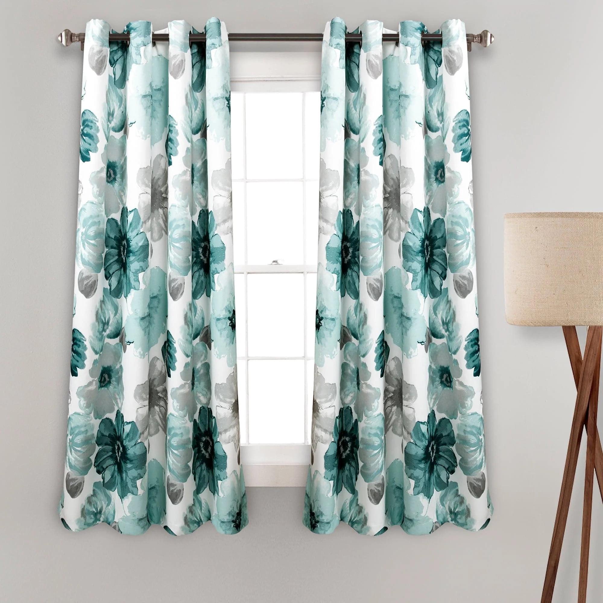 Leah Polyester Room Darkening Curtain Pair (Set of 2)