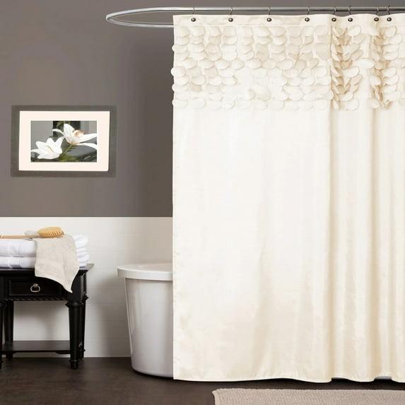 Lush Decor Lillian Solid Shower Curtain, 72x72, Beige, Single