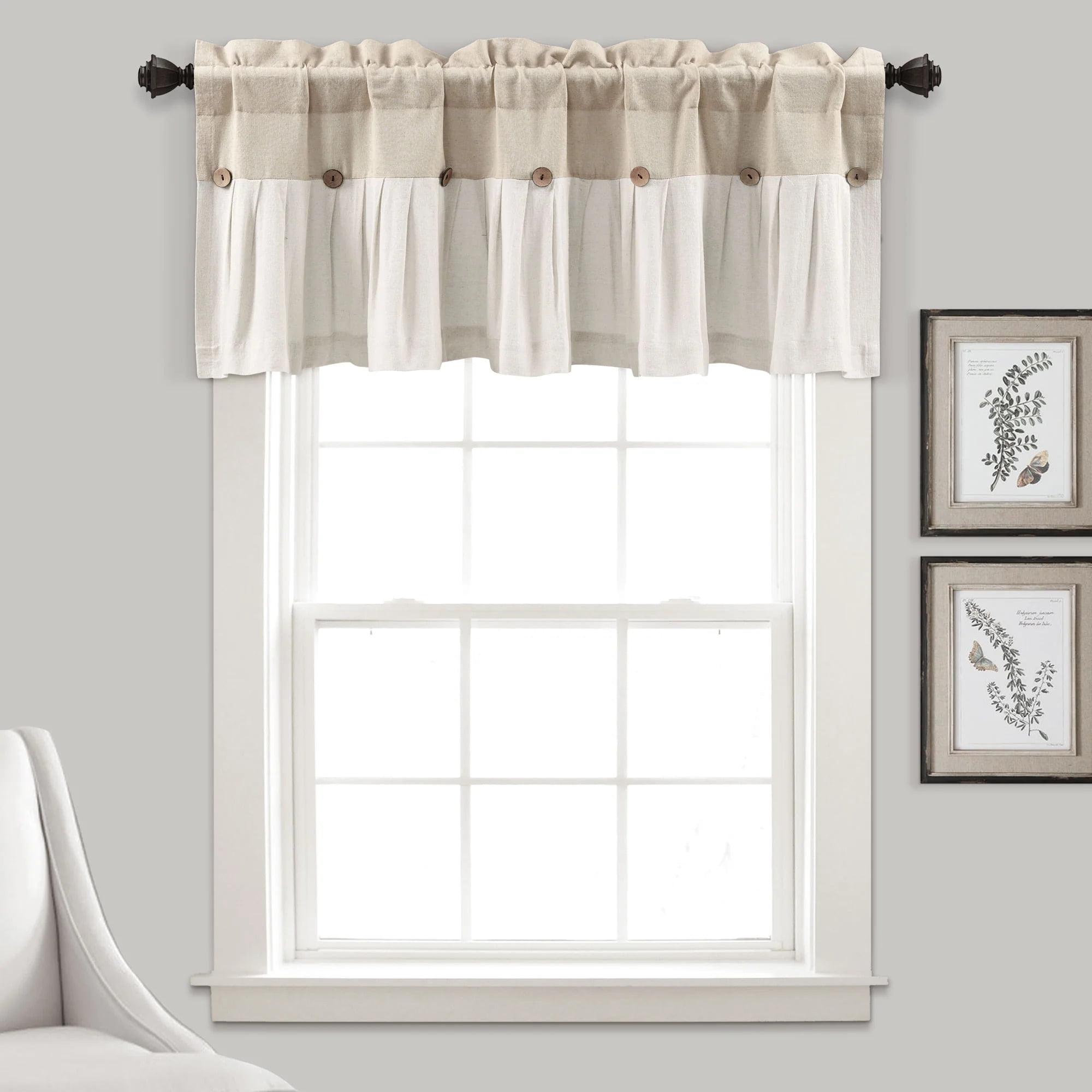 Lush Decor Linen Tailored Window Valance