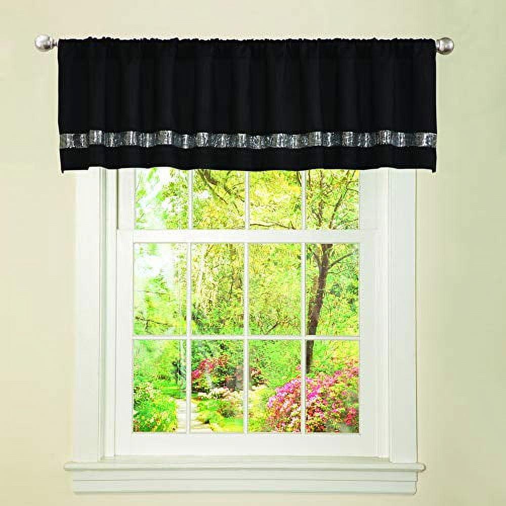 Lush Decor Night Sky Curtain Valance (Single Panel), Black and Gray