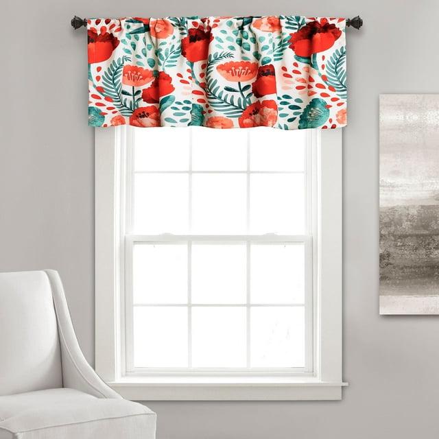 Lush Decor Poppy Garden Floral Tailored 52'' W Window Valance in