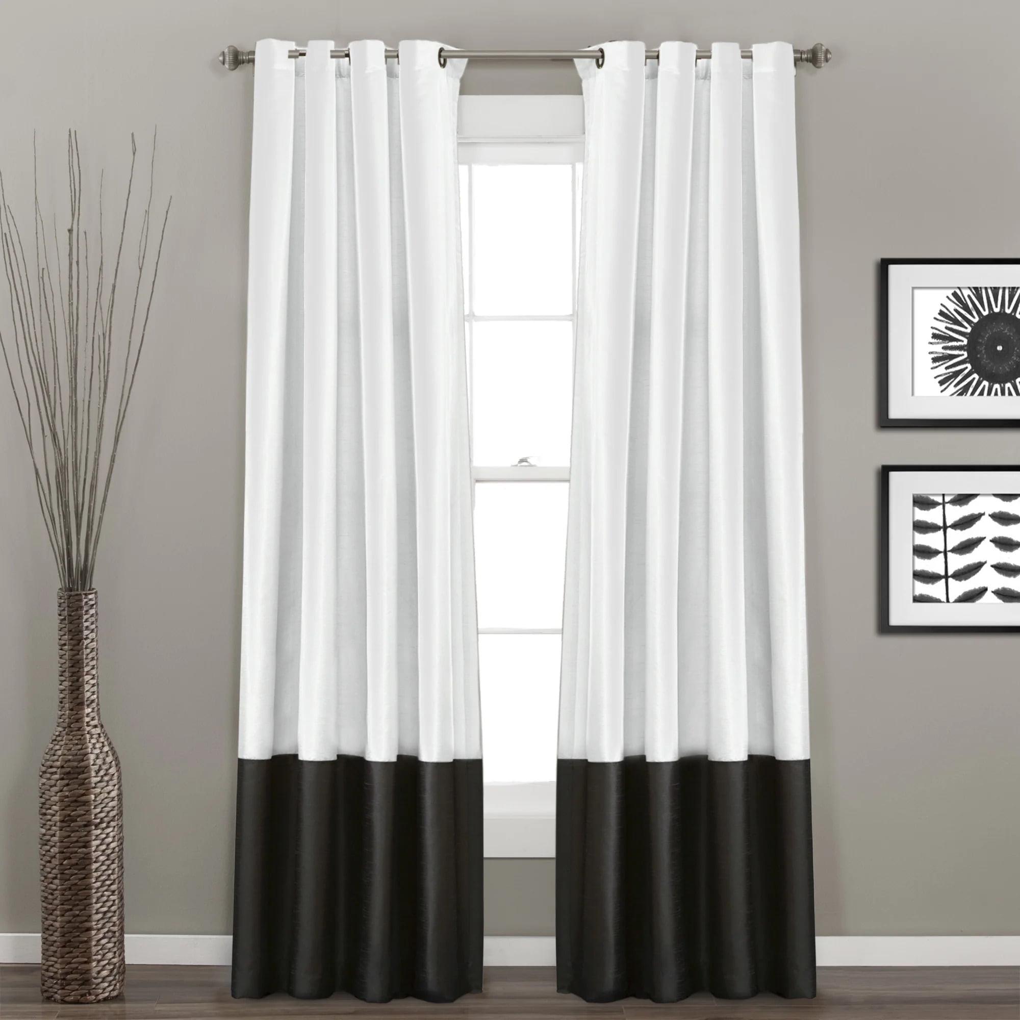 Polyester Semi Sheer Curtain Pair