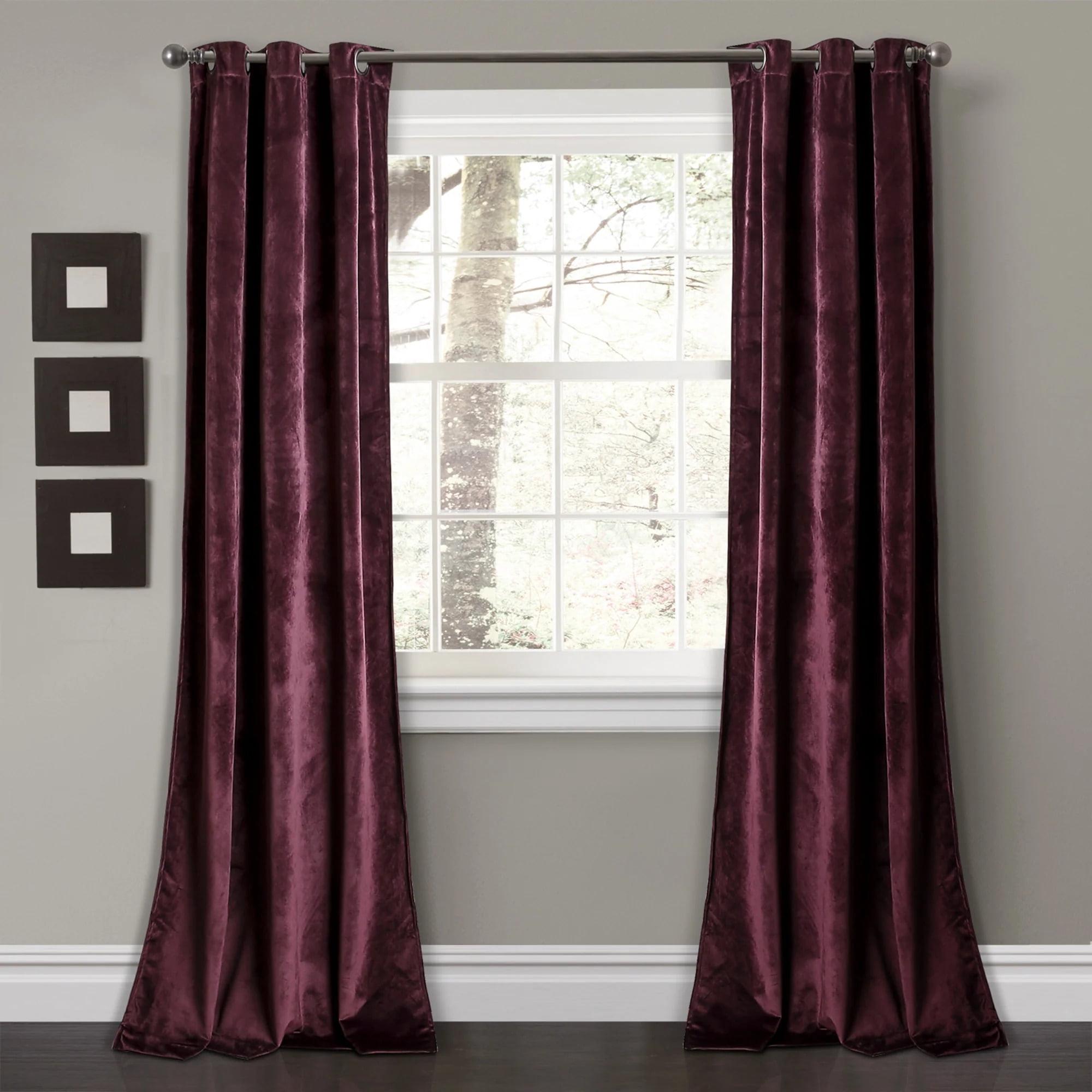 Lush Decor Prima Velvet Solid Velvet Solid Room Darkening Thermal Curtain Panels (Set of 2)