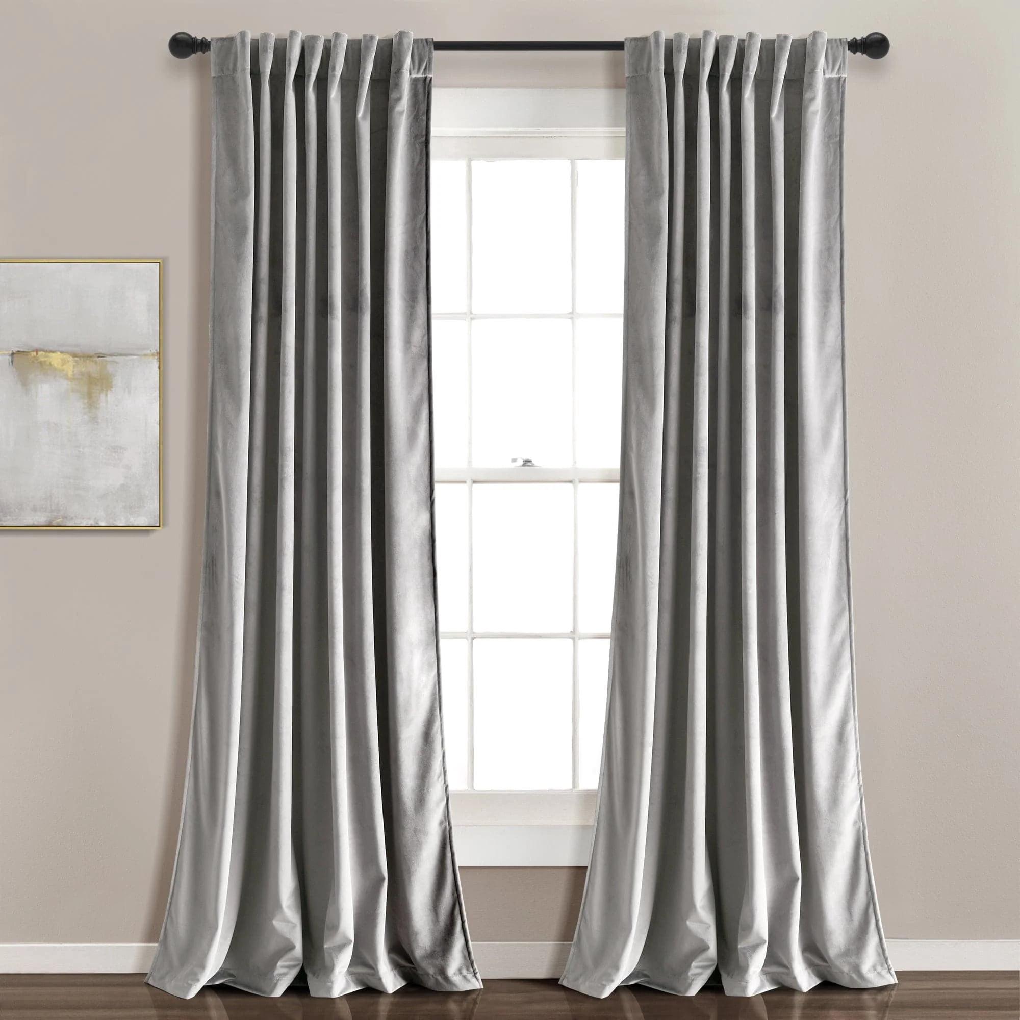 Lush Decor Prima Velvet Solid Window Panels Light Filtering - Blush - 84 x 54