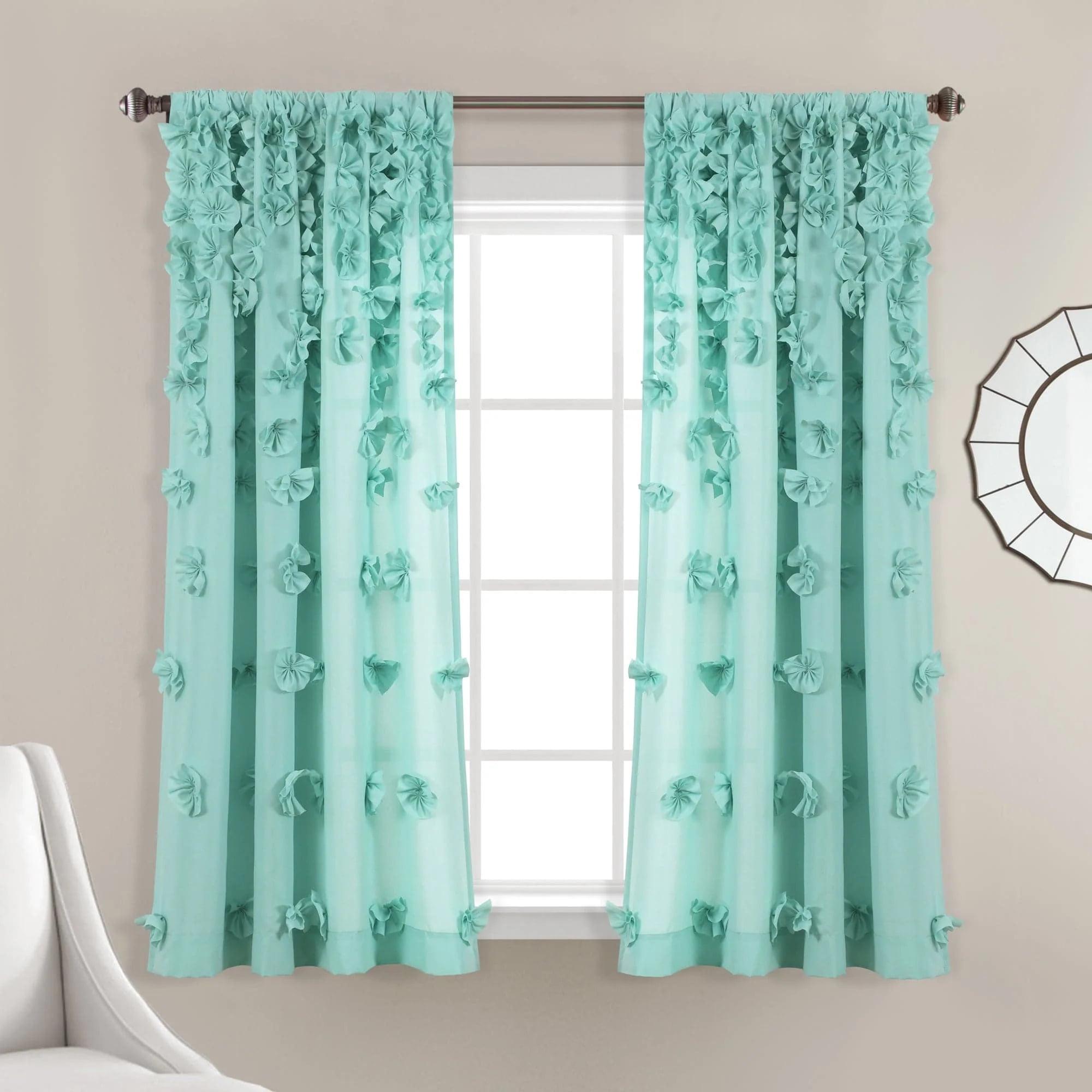 Lush Decor Riley Polyester Semi Sheer Curtain Single Panel