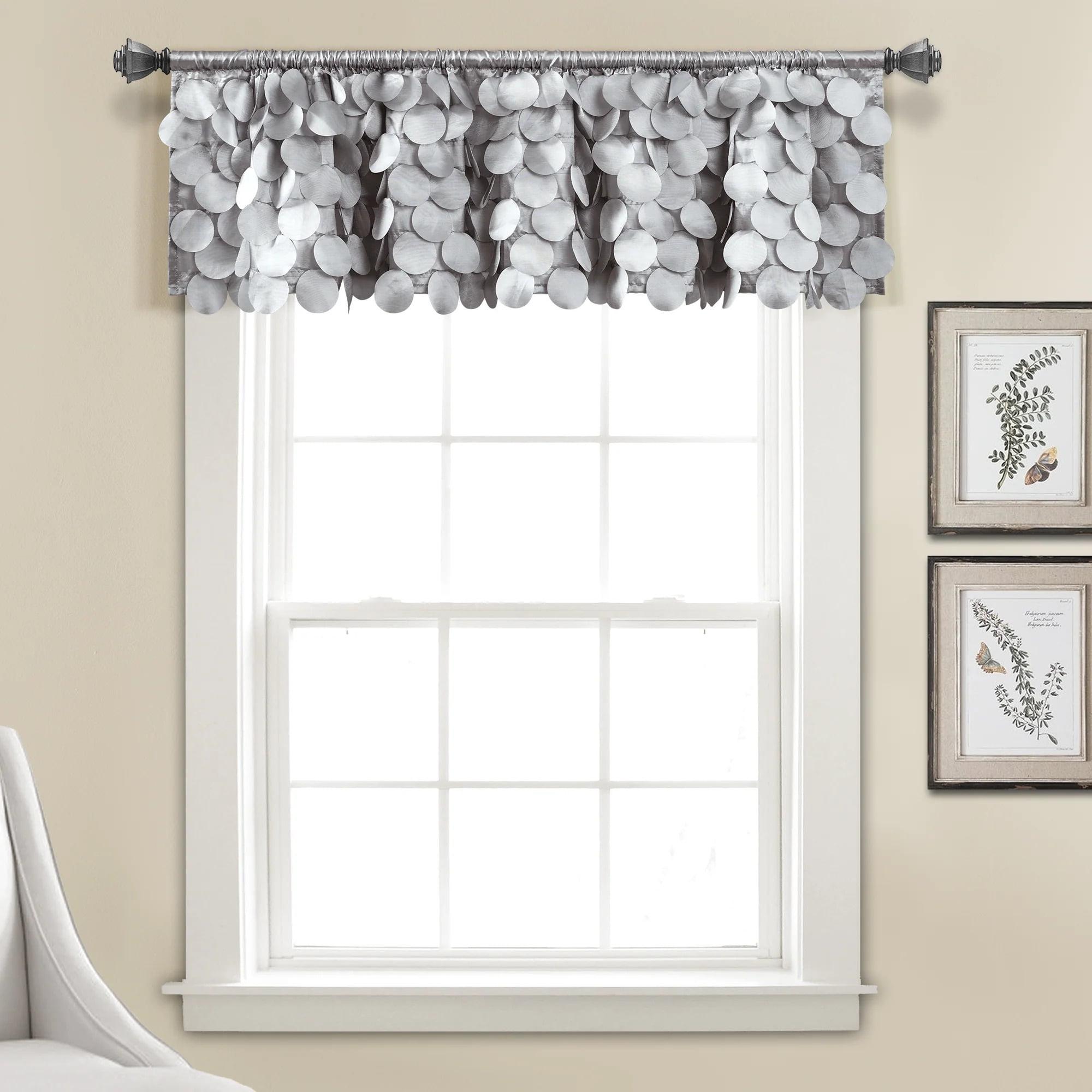 14"x70" Gigi Valance Light Gray - Lush Décor: Solid Microfiber Window Valance, Rod Pocket Style