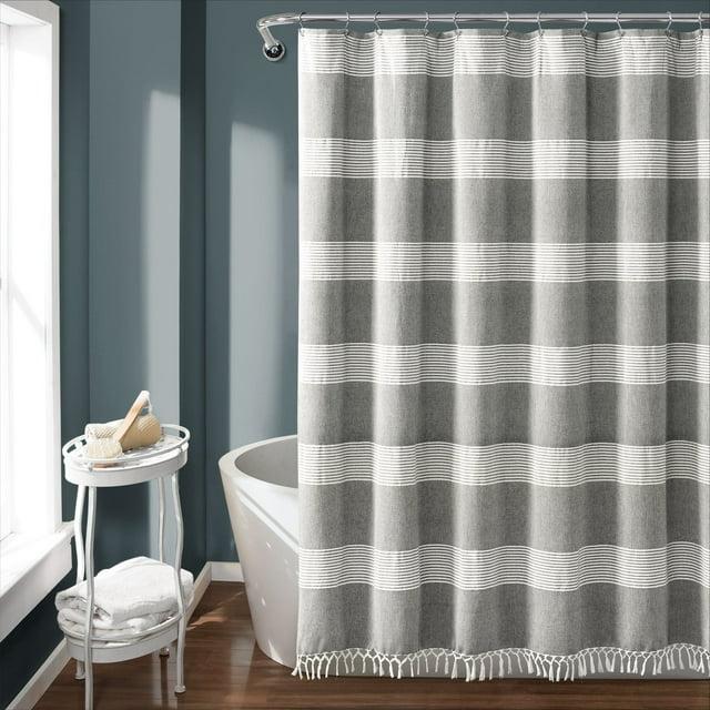 Tucker Stripe Cotton Striped Shower Curtain