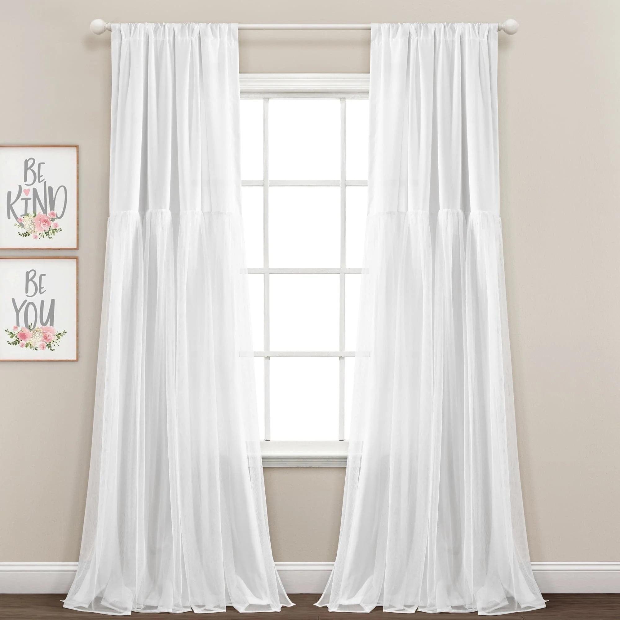 Lush Decor Polyester Semi Sheer Curtain Pair (Set of 2)