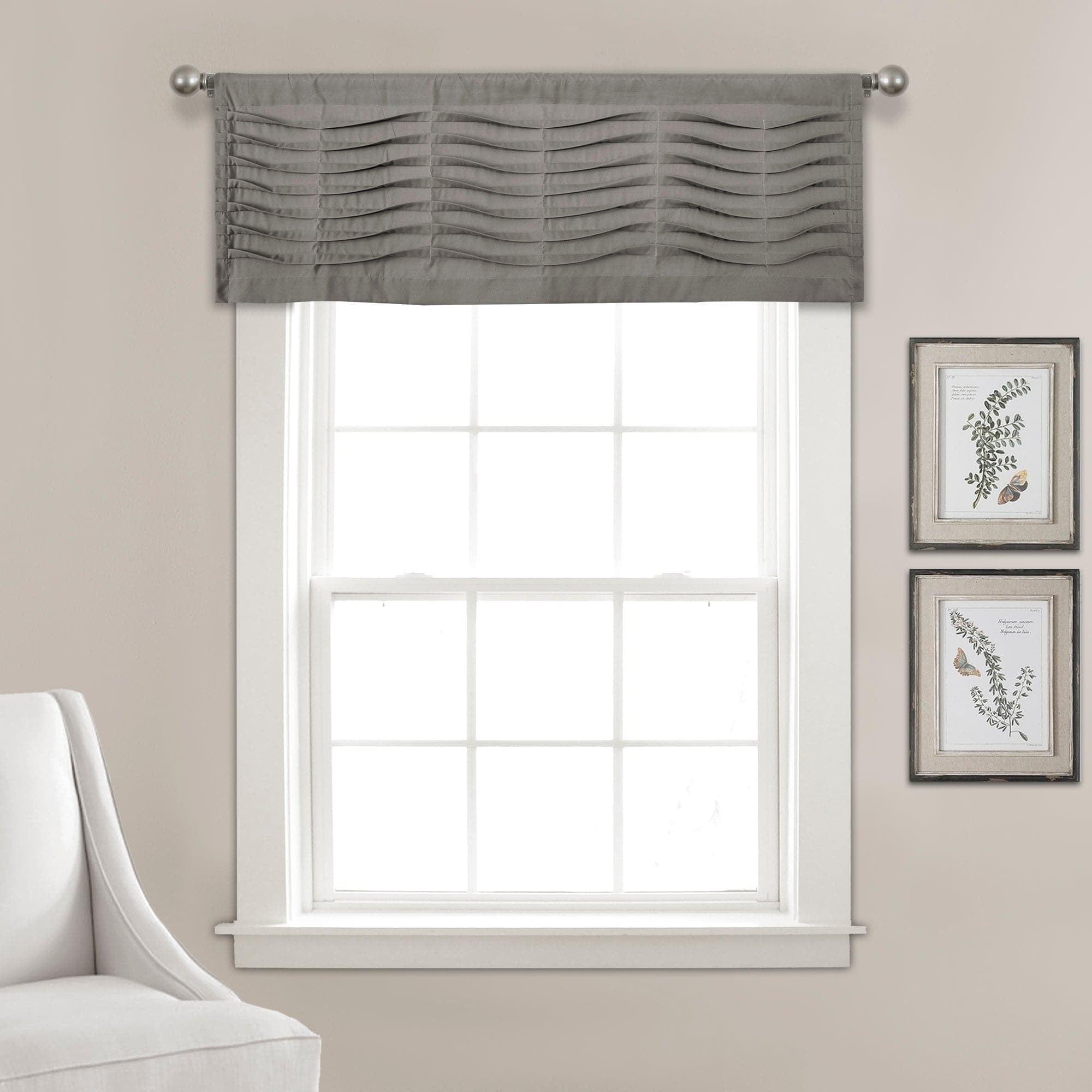 Lush Decor Tailored 52'' W Window Valance Blue,Cream,Dark Gray,Light Gray,White